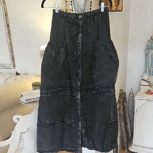 Free People Black Maxi Skirt